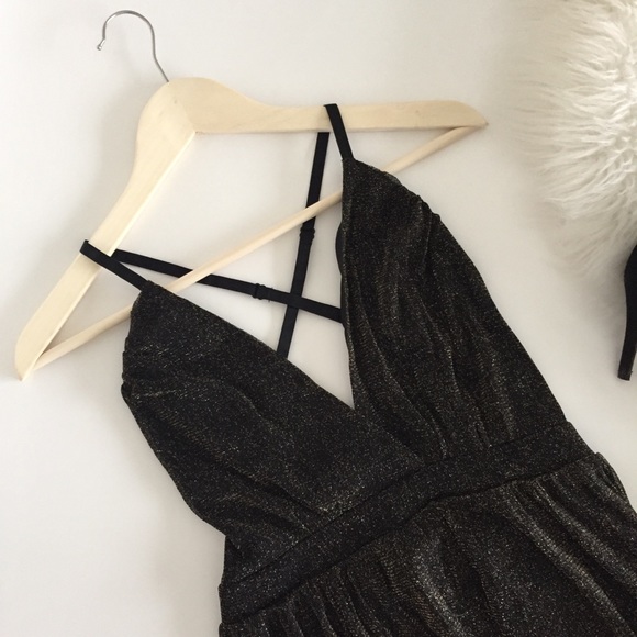 NWT Homecoming Prom Shimmer Black Maxi Dress - Picture 4 of 7